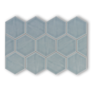 Hoogglans wandtegel 10,8x12,4 cm Hexagon Princeton Licht blauw RBT55