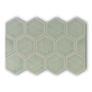 Hoogglans wandtegel 10,8x12,4 cm Hexagon Princeton jade groen RBT60