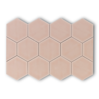 Hoogglans wandtegel 10,8x12,4 cm Hexagon Princeton roze RBT54