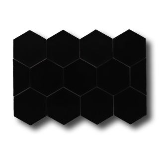 Hoogglans wandtegel 10,8x12,4 cm Hexagon Princeton zwart RBT53