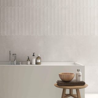 Vloertegel 60x120 cm Betonlook Merci wit grijs R25 - inspiratie