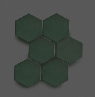 Wandtegel 10×11 cm Hexagon Donker Groen A265 Is geschikt voor in de badkamer, de keuken of het toilet