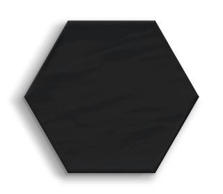 Wandtegel-16x18-cm-Cifre-Hexagon-Monochrome-black-brillo